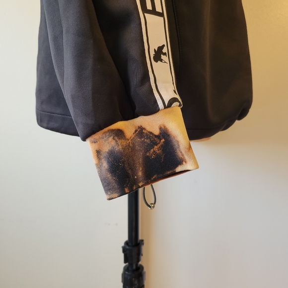 PRPS mens large black brunson logo Spell out ribbon down sleeves full zip - Picture 4 of 10